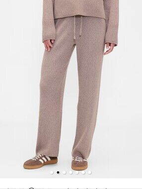 GAP CashSoft Ribbed Sweater Pants XL Taupe